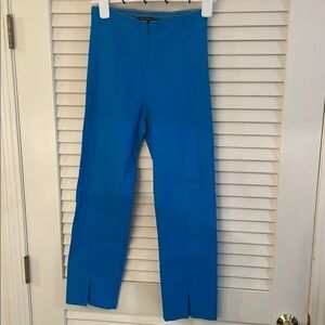 Mesmerize Turquoise Stretch Flat Front Zip & Slits Middle Seam Very Flattering